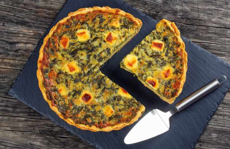 quiche di spinaci e ricotta tagliata