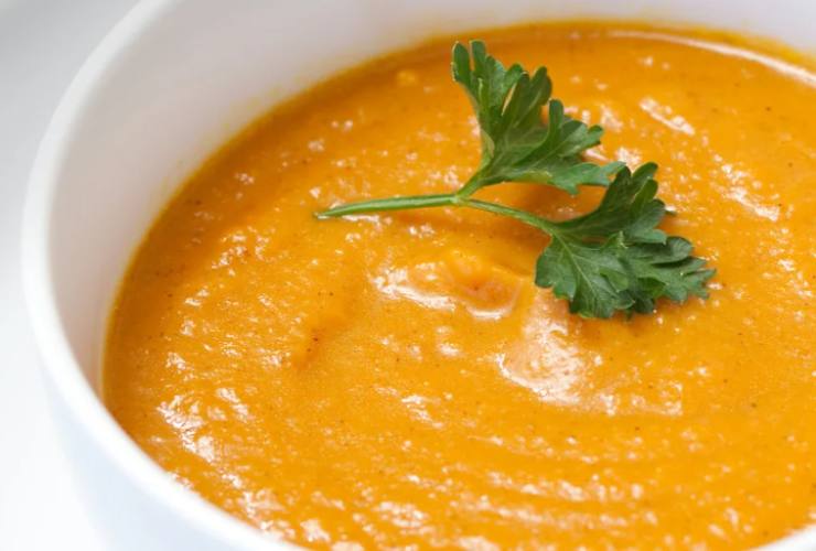 primo piano di crema di zucca