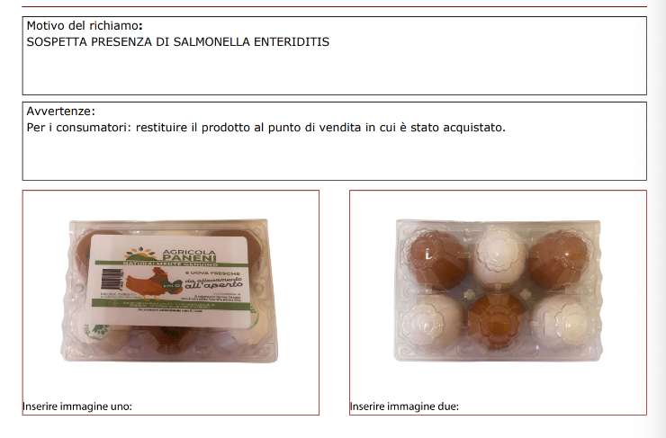 richiamo uova