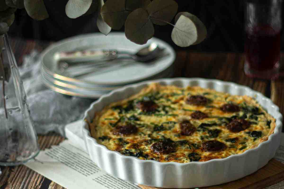 quiche spinaci e ricotta in pirofila