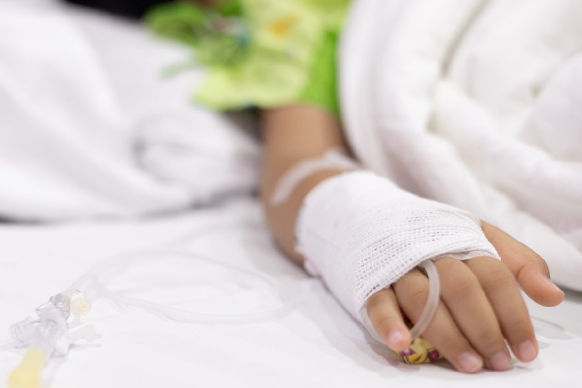 Un bambino ricoverato in ospedale