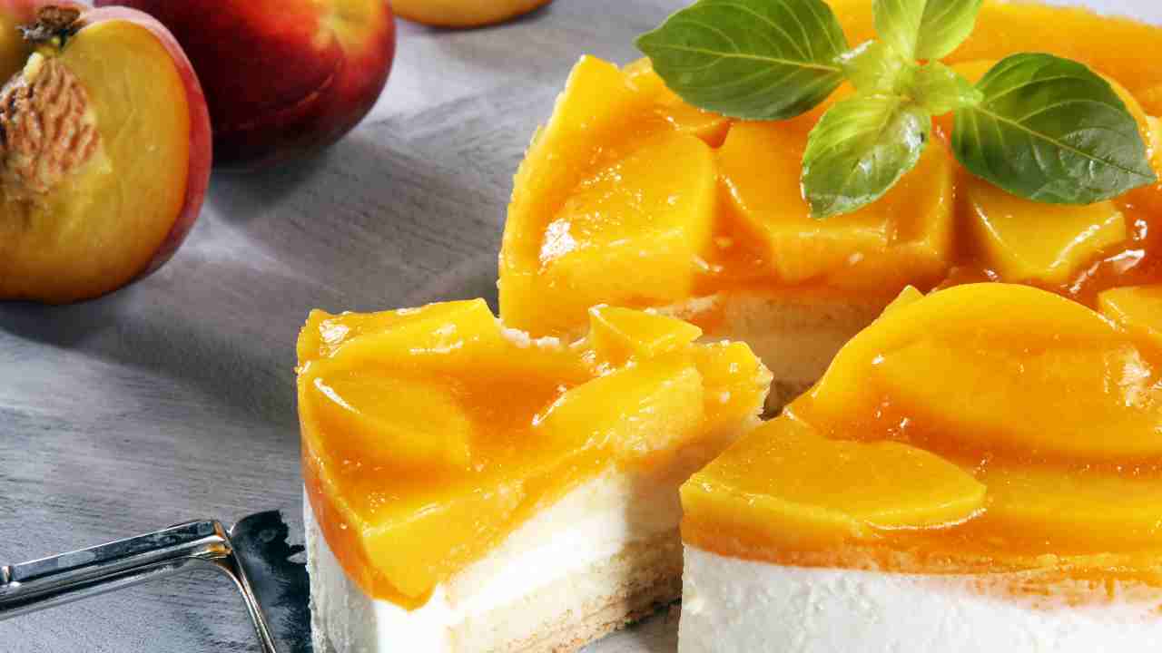 Cheesecake light alle pesche