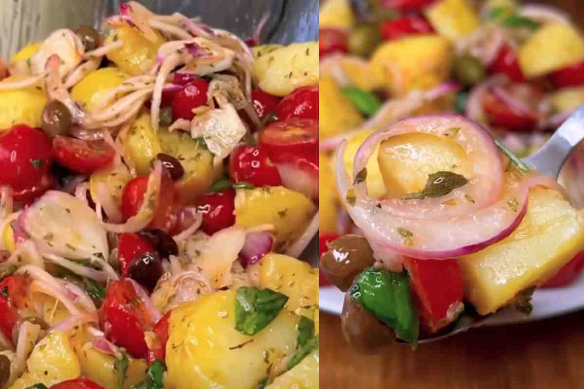insalata pantesca in un piatto vista da vicino