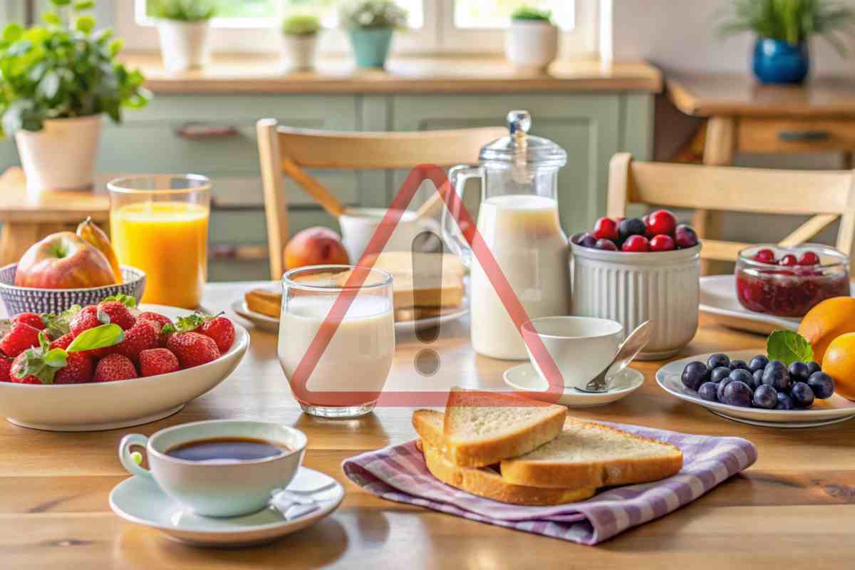 Una tavola imbandita a colazione