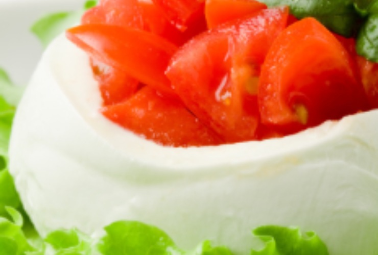 Mozzarella ripiena in primo piano