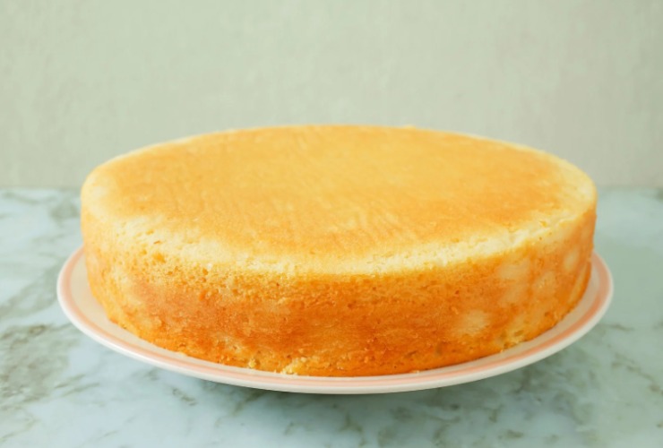 Torta morbida in un piatto da portata