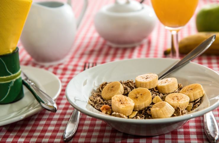 cereali con banana a rondelle