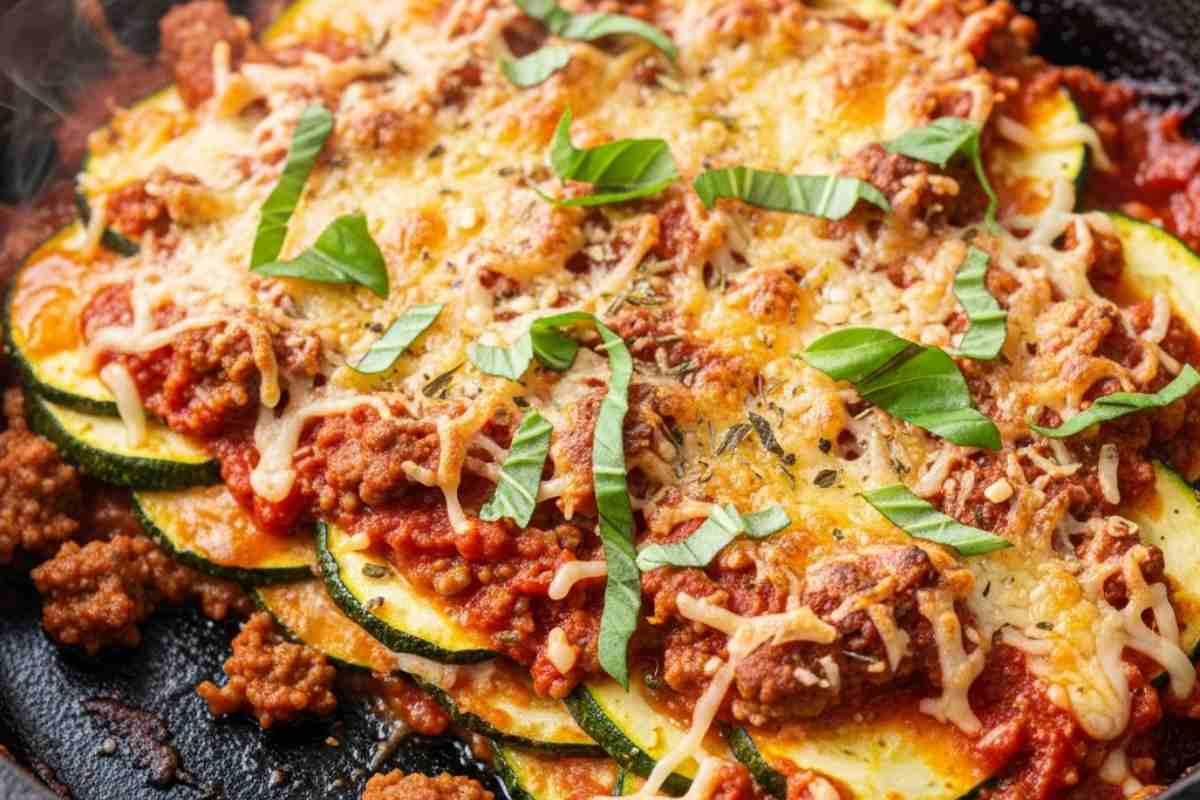 lasagna di zucchine al pomodoro in padella