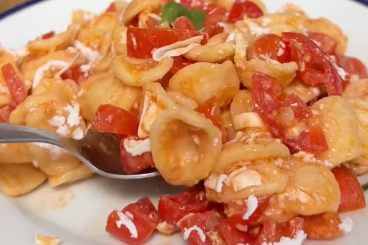 piatto di orecchiette al pomodoro