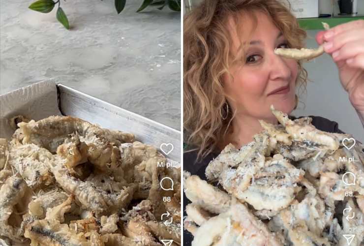 alici fritte cacio e pepe e Natalia Cattelani