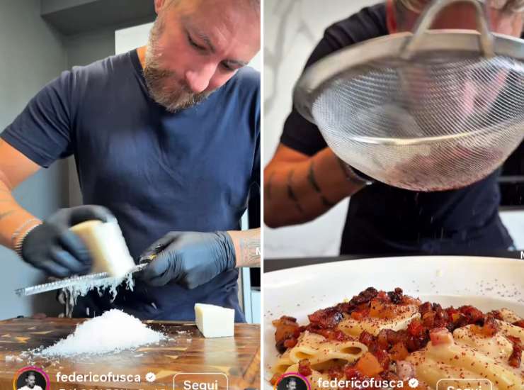 Federico Fusca prepara la gricia alla calabrese