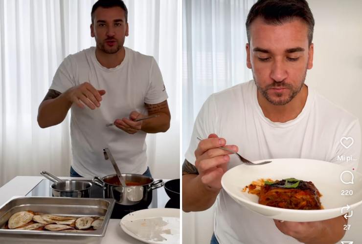 Damiano Carrara prepara la parmigiana