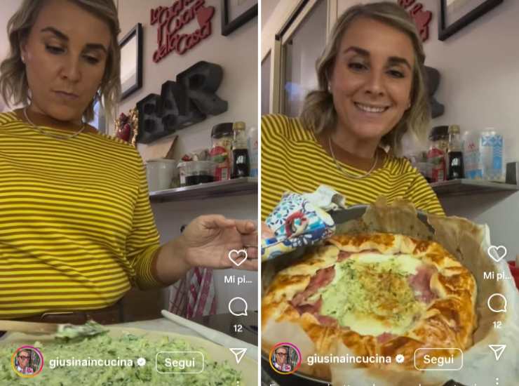Giusina prepara la sfoglia ripiena