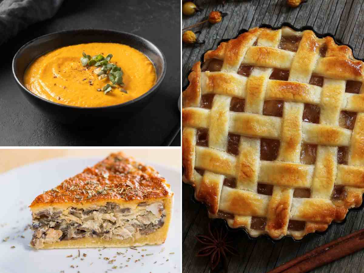 crostata, torta salata e vellutata
