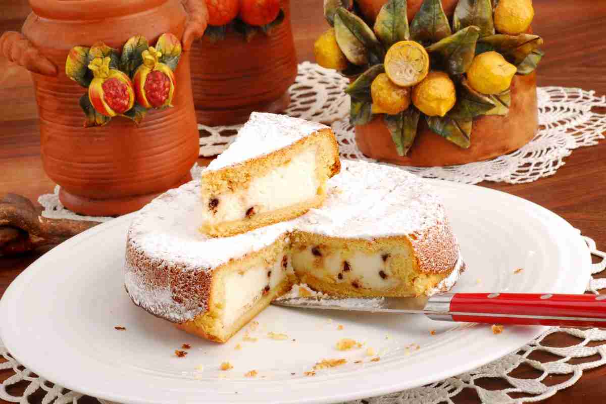 torta con gocce di cioccolato e crema di ricotta