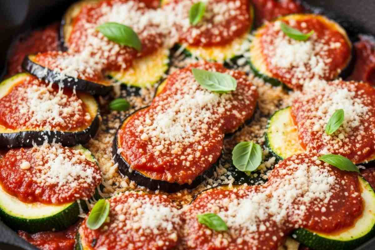 melanzane e zucchine in padella con pomodoro