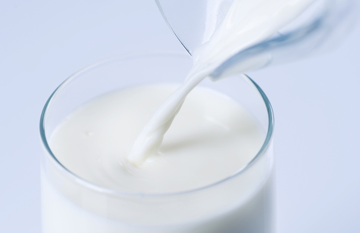 Un bicchiere di latte intero