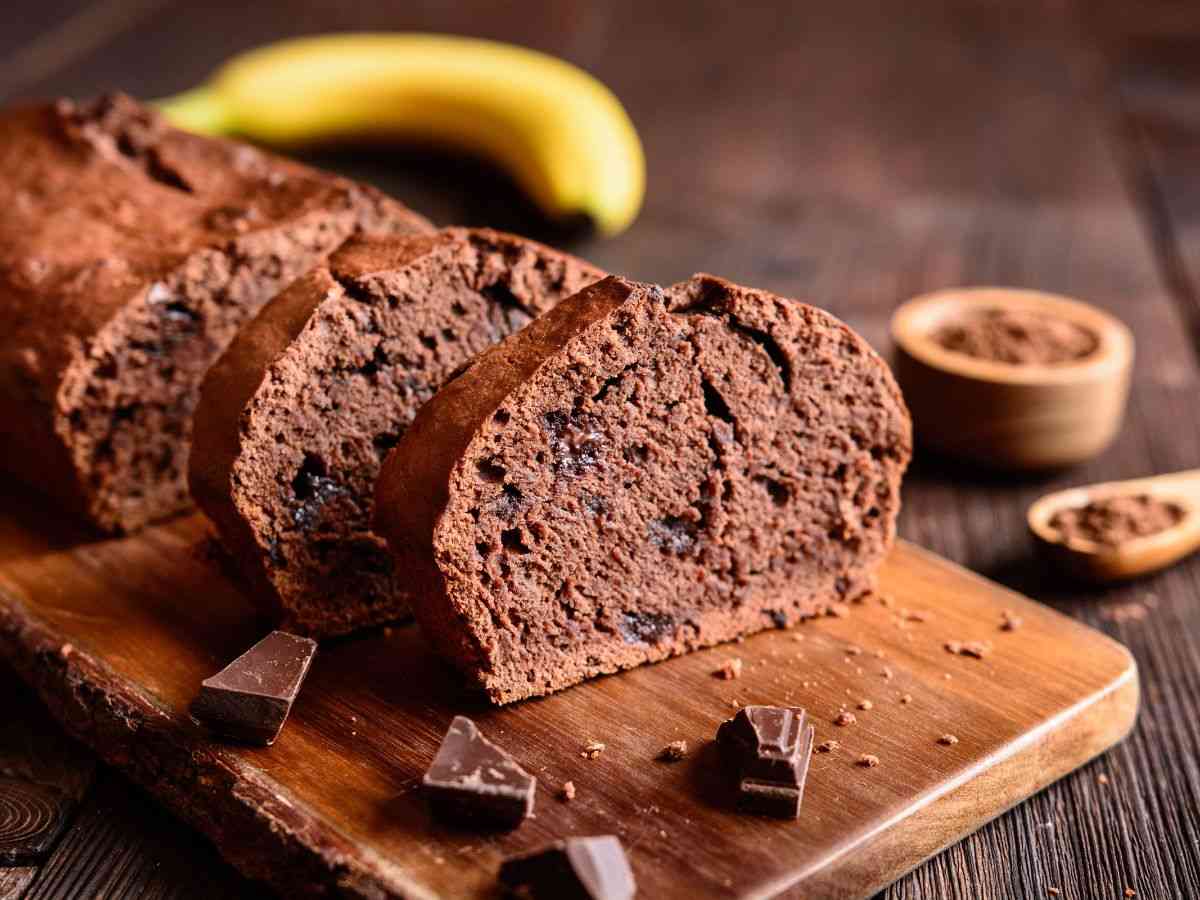 plumcake al cioccolato con banana