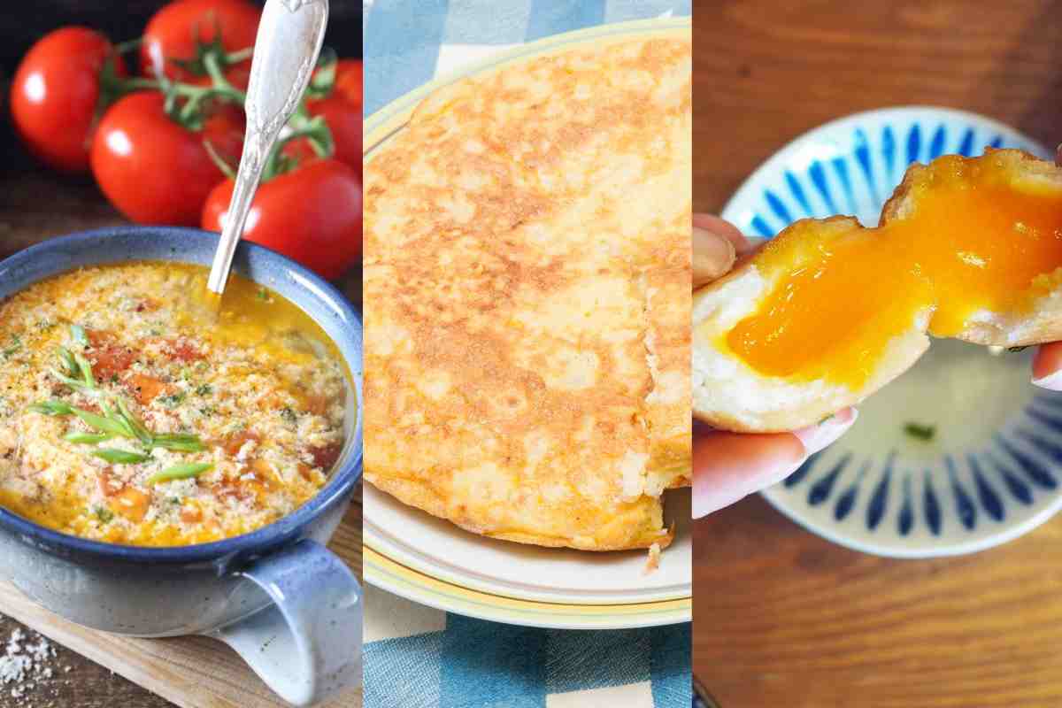 stracciatella di uova, frittata e tuorlo fritto