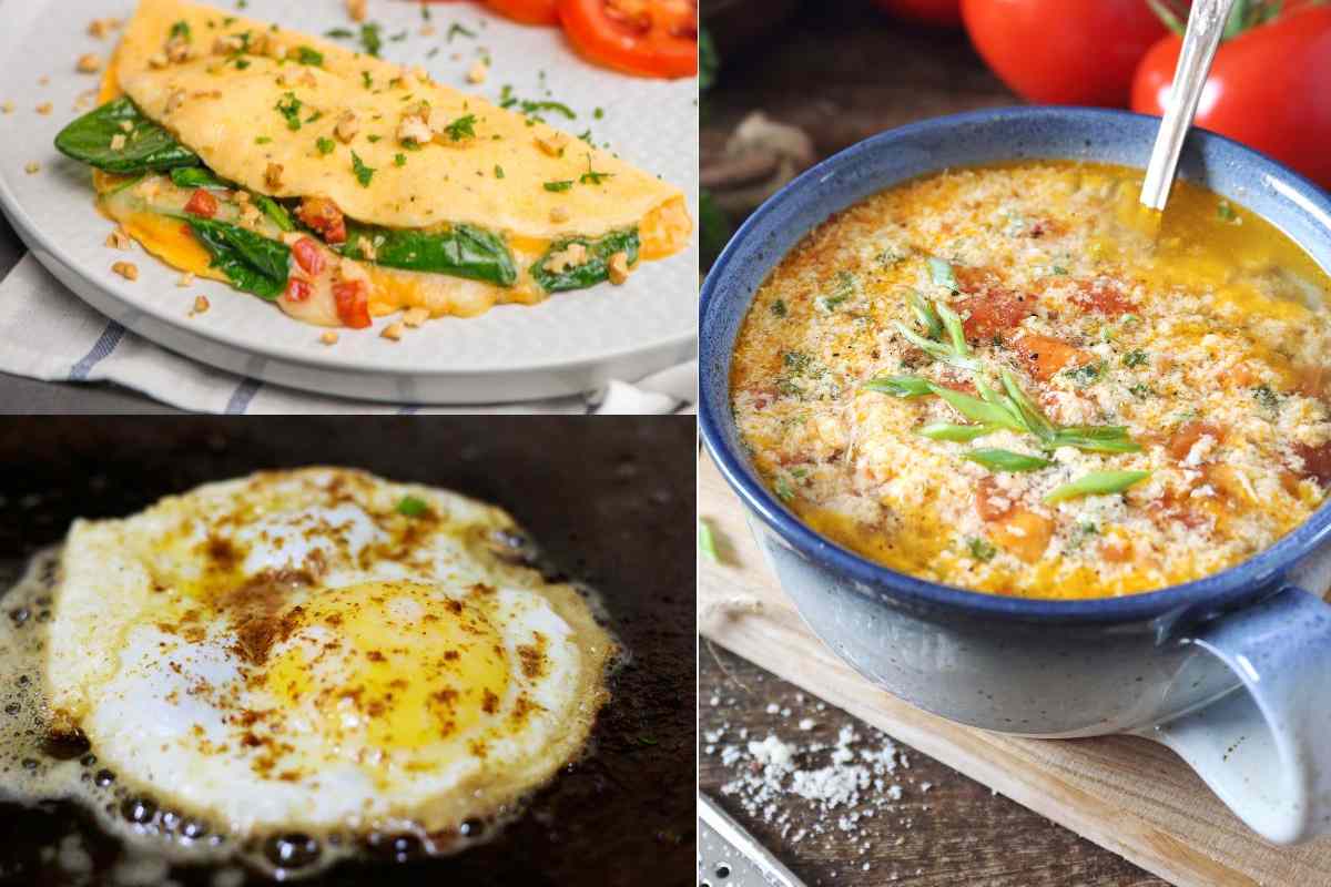 piatti a base di uova: frittata, uovo fritto e minestra