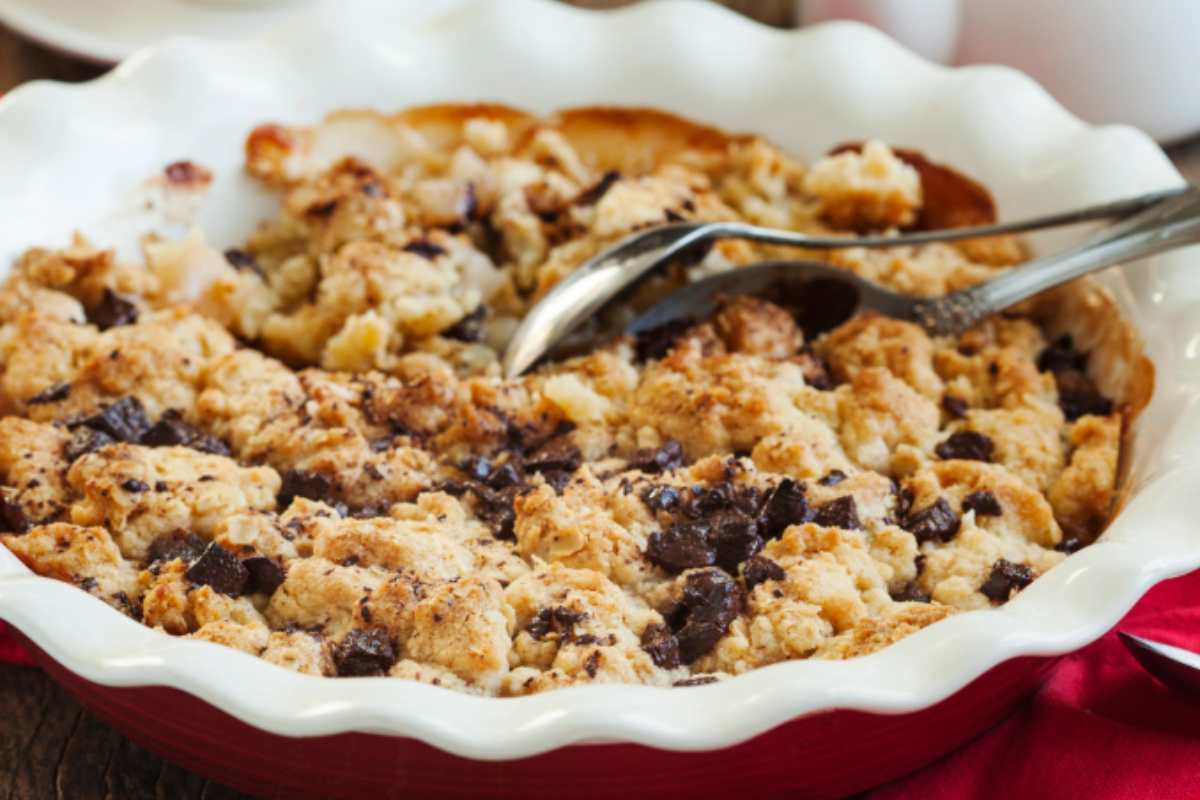 crumble di mele con cioccolato fondente