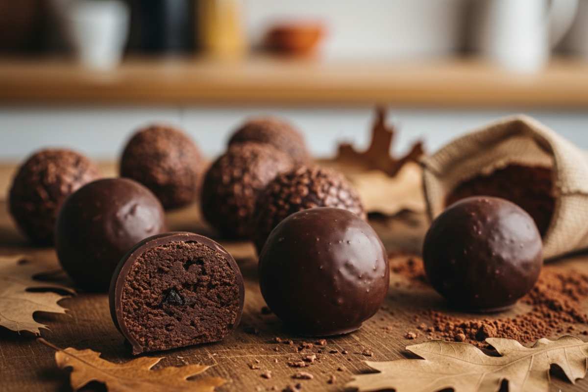 tartufini al cacao ricoperti di cioccolato
