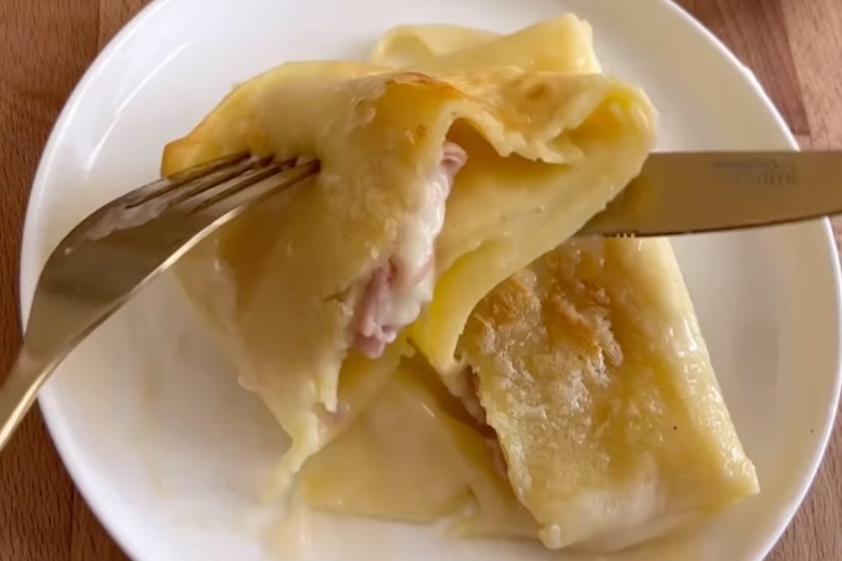 piatto con fagottini di lasagna ripieni