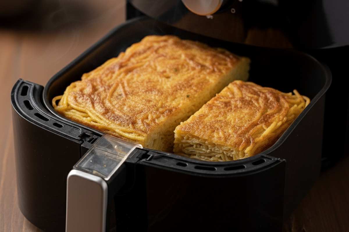 frittata di spaghetti in friggitrice ad aria
