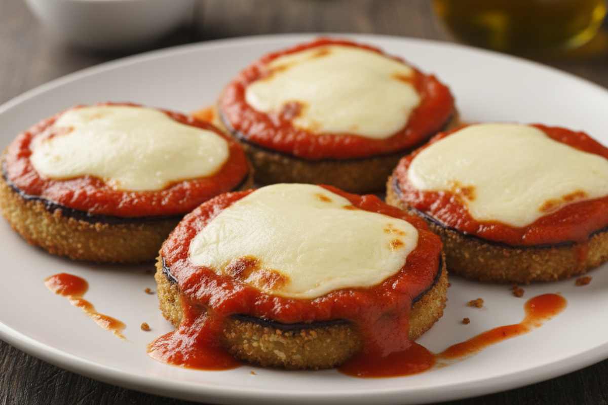 pizzette di melanzane con pomodoro e mozzarella