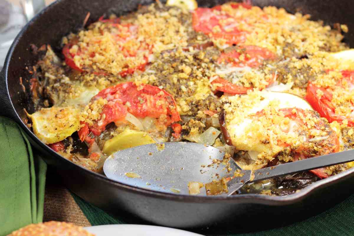 pomodori e melanzane gratinate in teglia