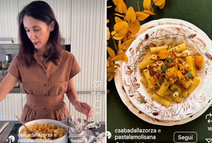 Csaba Dalla Zorza prepara pasta con zucca funghi e taleggio