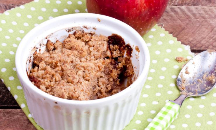 pirottino con crumble di mele e cioccolato