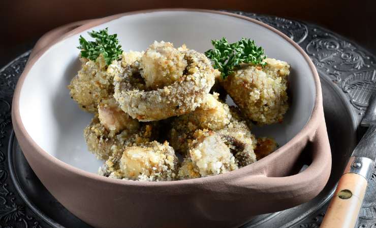 scodella con funghi con pangrattato