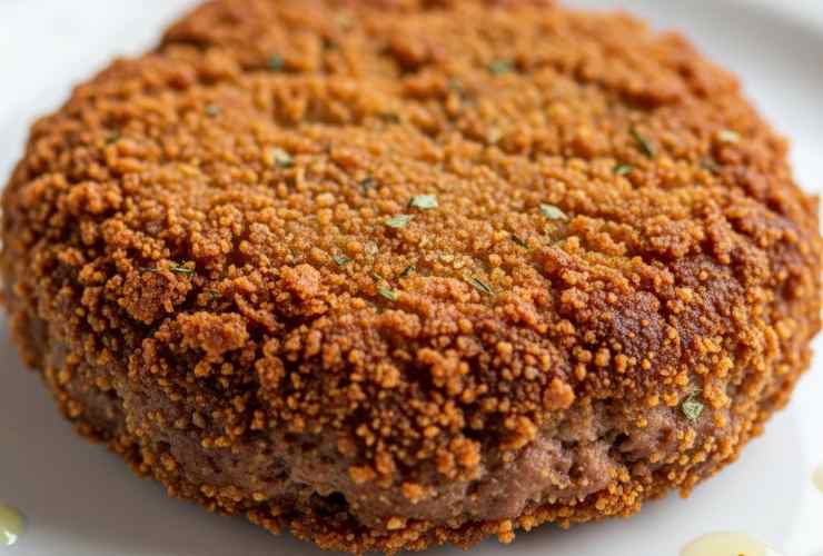 hamburger con crosticina croccante in primo piano