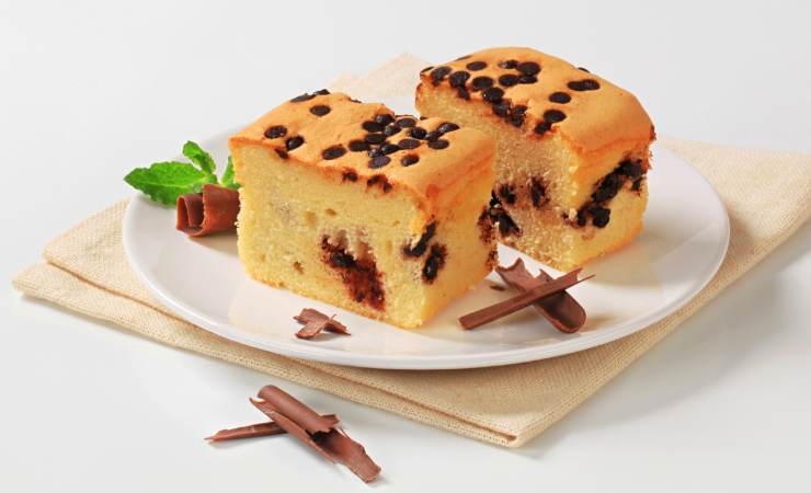 fette di torta con gocce di cioccolato