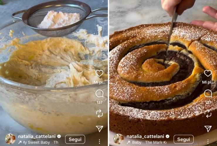 preparazione torta morbida con budino al cacao