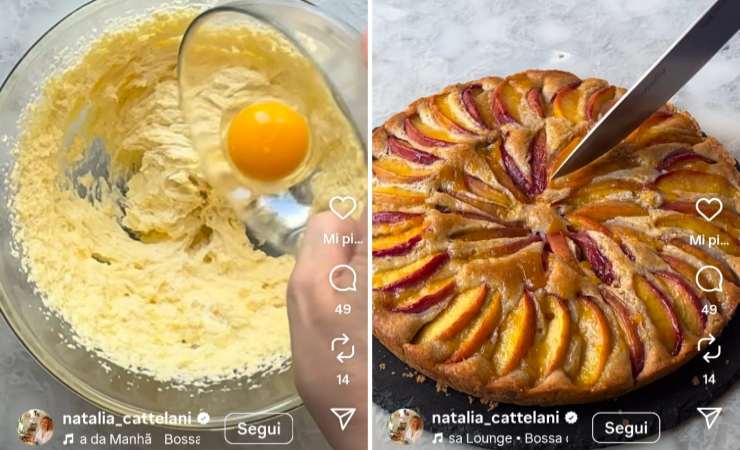 impasto per torta di pesche e torta finita