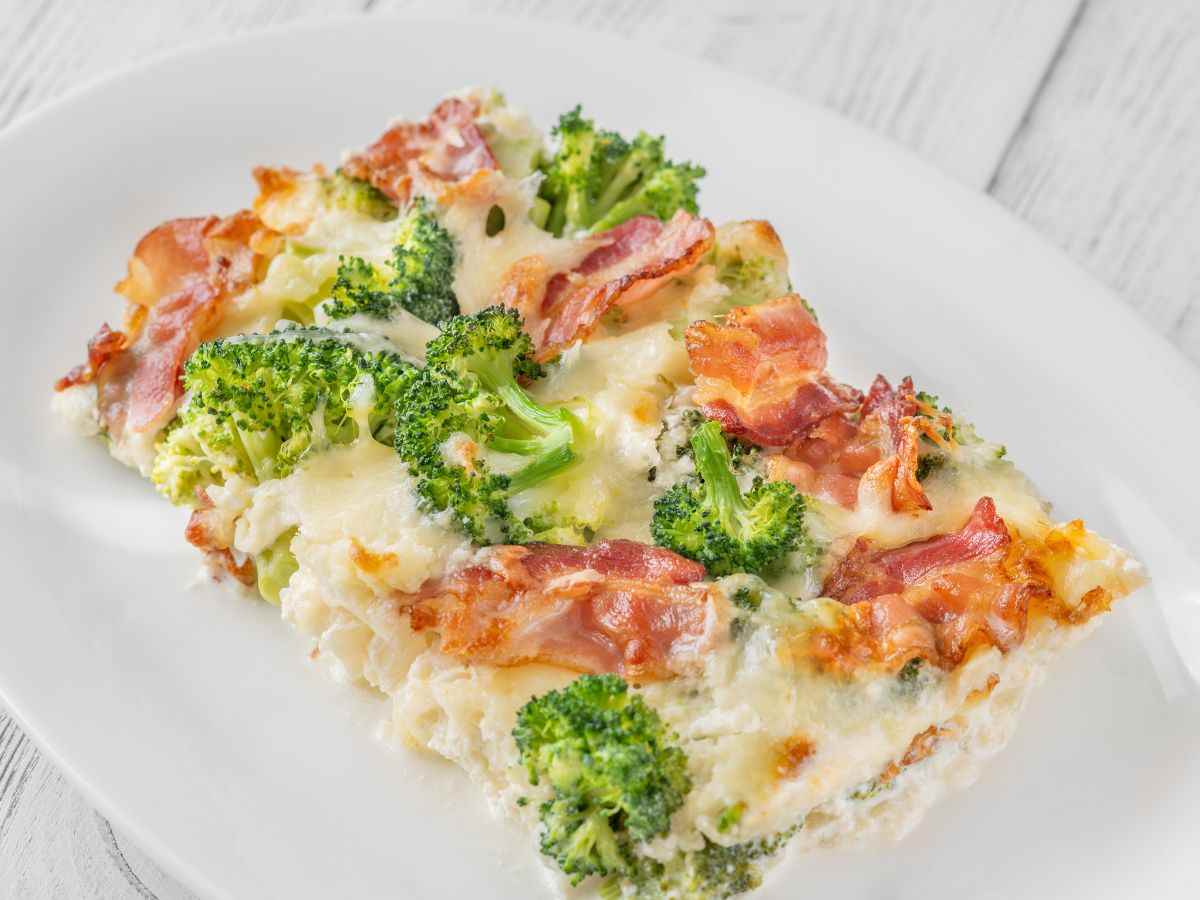 broccoli e pancetta con besciamella