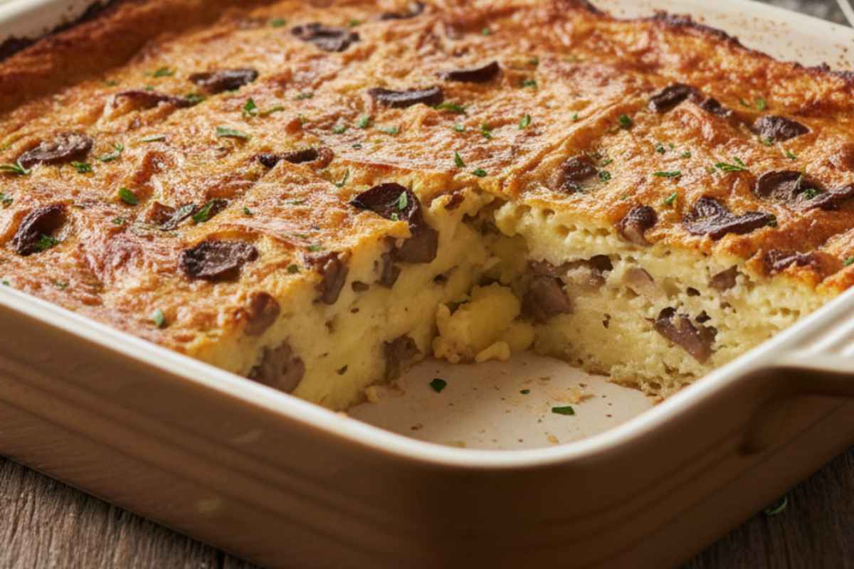 pasticcio di patate con ripieno di funghi