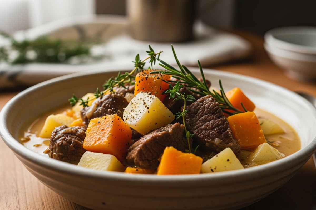 spezzatino alle patate con zucca e spezie