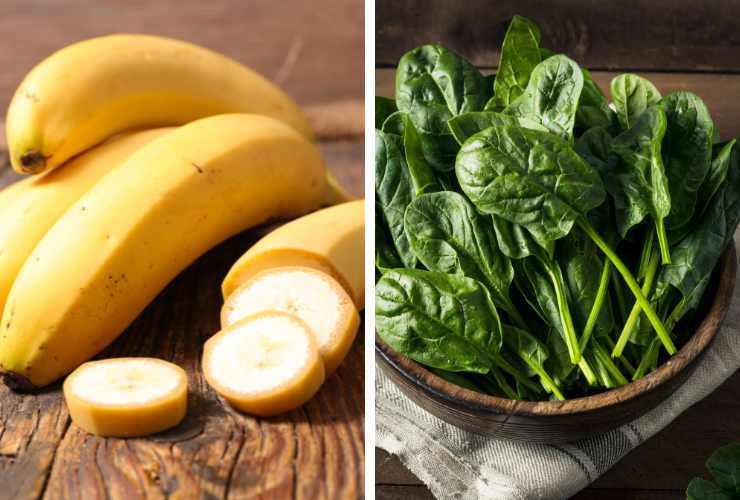 collage banane e spinaci