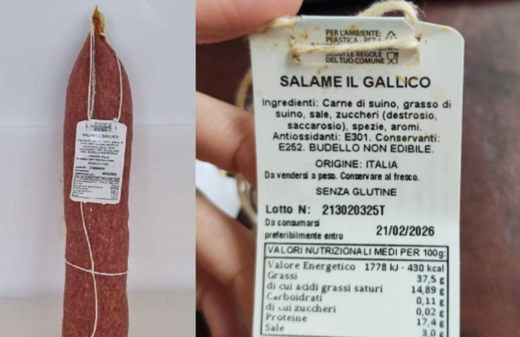 Il salame richiamato