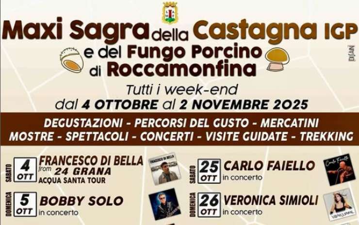 locandina della sagra della castagna IGP di Roccamonfina