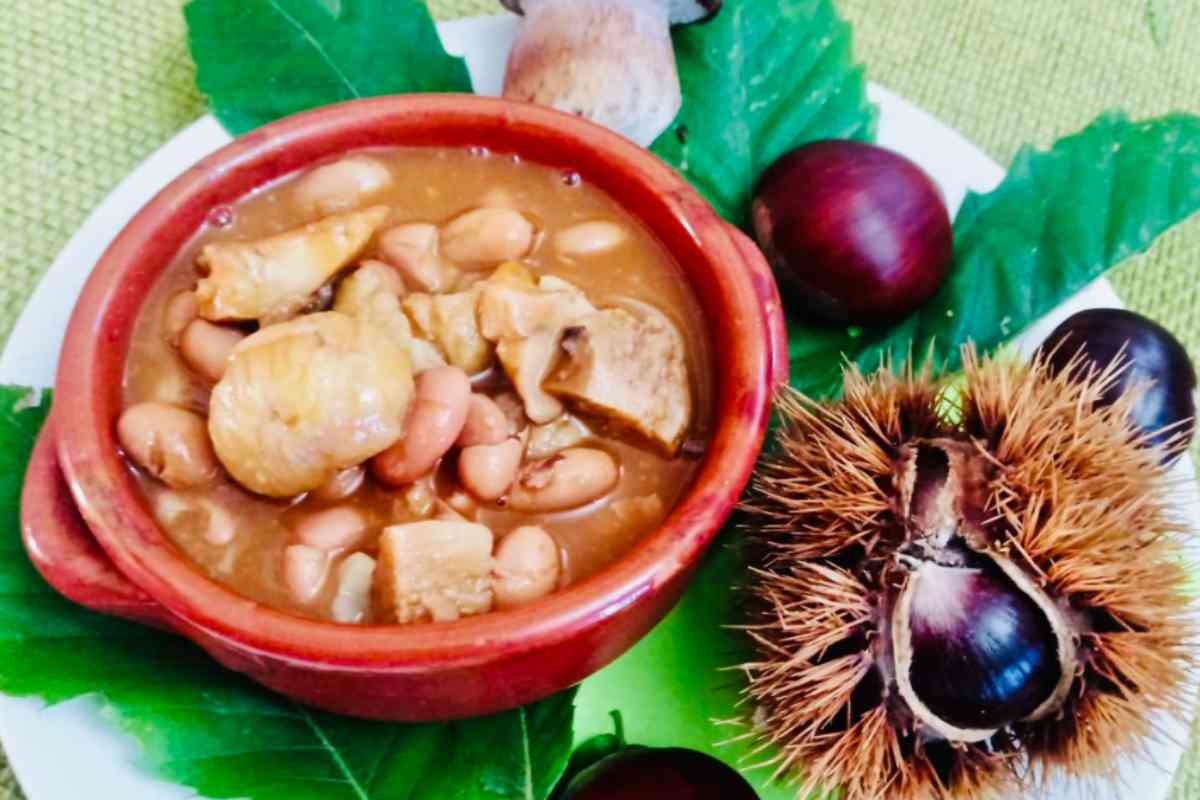 zuppa di castagna e funghi