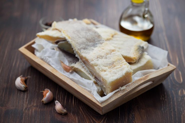 baccalà su tagliere