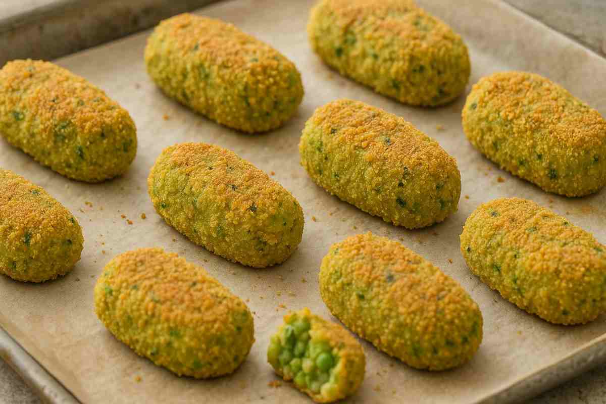 Crocchette di piselli al forno