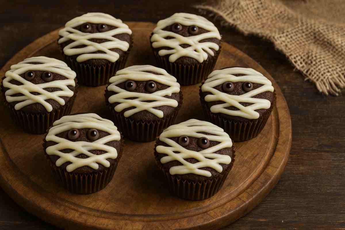 Muffin Mummia su un piatto da portata