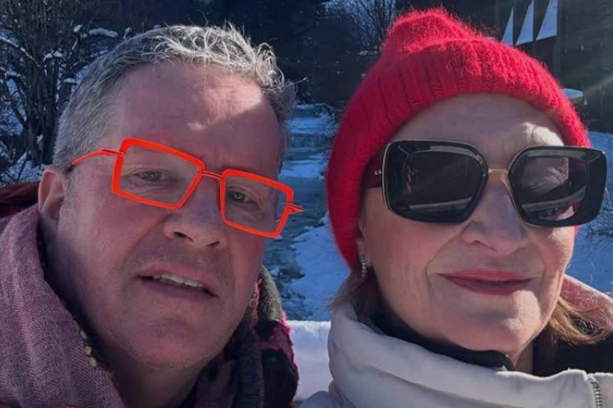 ernst knam con la moglie sulla neve