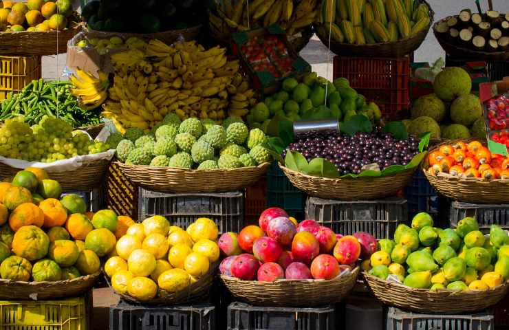 Della frutta assortita in cassette