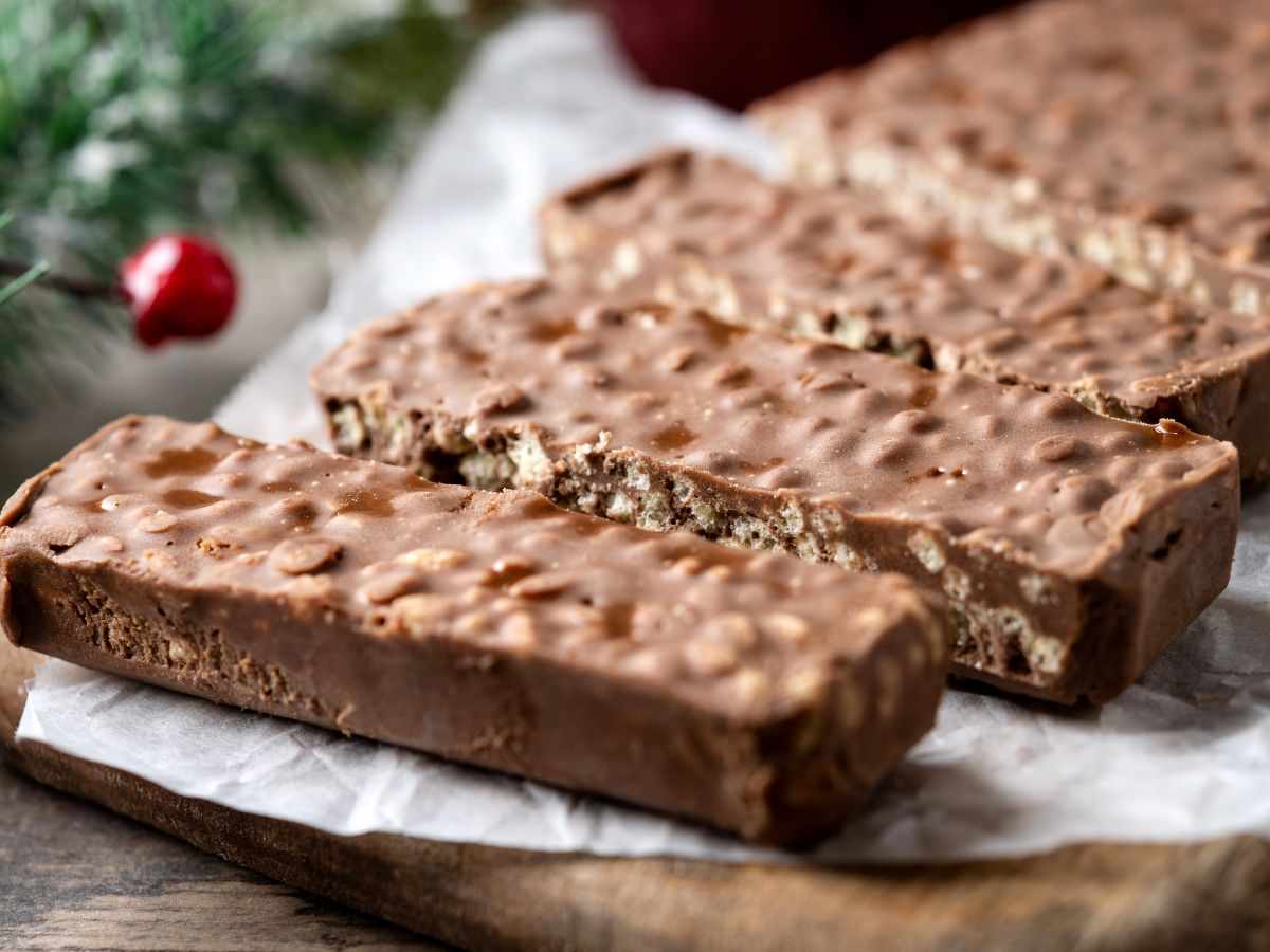 barrette di cioccolato e riso soffiato